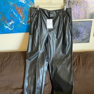 Size 16 black capri leather pants